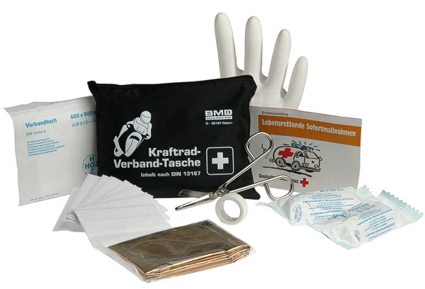 First Aid Kit for motorbikes DIN 13167